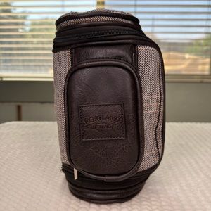 Portland Ireland men's golf wash bag travel toiletry bag Brown chevron 3 pocket